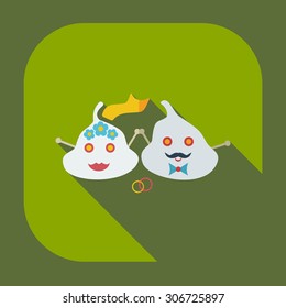 Flat modern design with shadow icons faeces