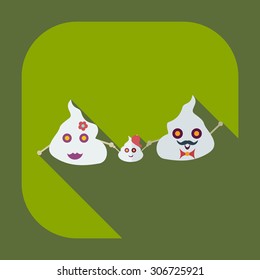 Flat modern design with shadow icons faeces