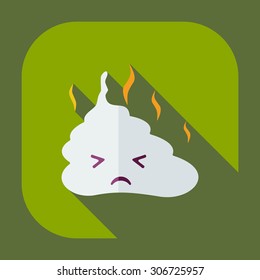 Flat modern design with shadow icons faeces