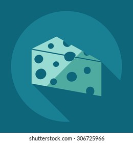 Flat modern design with shadow icons cheese