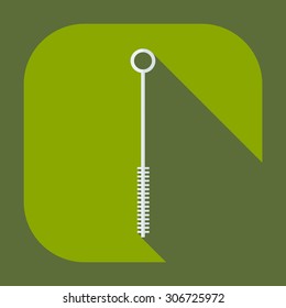 Flat modern design with shadow icons brush for cleaning hookah