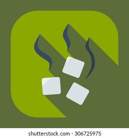 Flat modern design with shadow icons coal for hookah