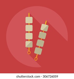 Flat modern design with shadow icons meat