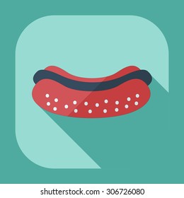 Flat modern design with shadow icons hot Dog