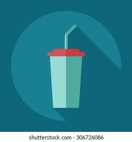 Flat modern design with shadow icons coffee