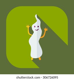 Flat modern design with shadow icons faeces