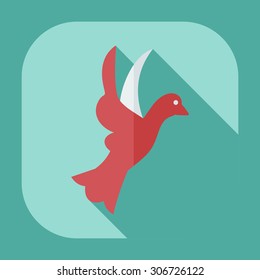 Flat modern design with shadow icons dove