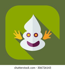 Flat modern design with shadow icons faeces