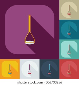 Flat modern design with shadow icons Ladle