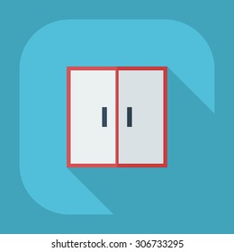 Flat modern design with shadow icons wardrobe, furniture