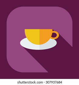 Flat modern design with shadow icons cup