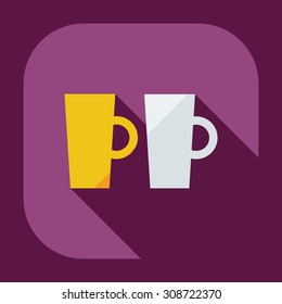 Flat modern design with shadow icons cup