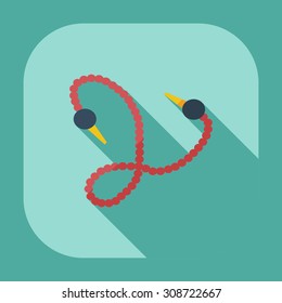 Flat modern design with shadow icons parts hookah