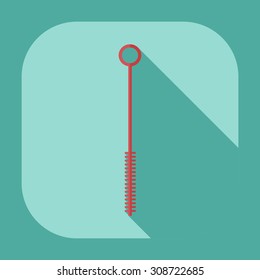 Flat modern design with shadow icons brush for cleaning hookah