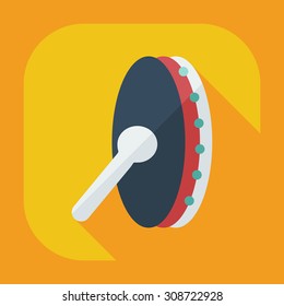 Flat modern design with shadow icons tambourine