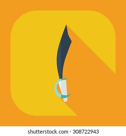 Flat modern design with shadow icons sword