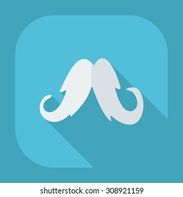 Flat modern design with shadow icons Mexican mustache