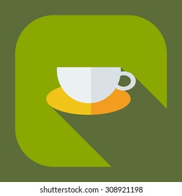 Flat modern design with shadow icons cup