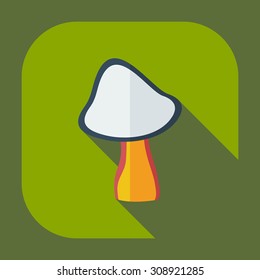 Flat modern design with shadow icons mushroom