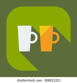 Flat modern design with shadow icons cup