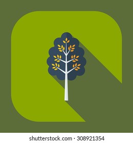 Flat modern design with shadow icons tree