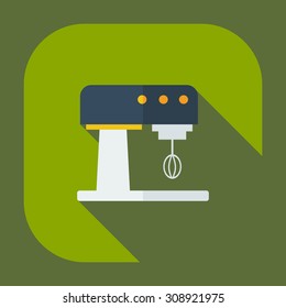 Flat modern design with shadow icons kitchen mixer