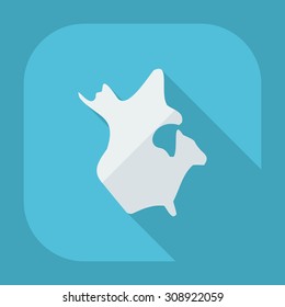 Flat modern design with shadow icons map of Canada