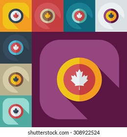 Flat modern design with shadow icons emblem of Canada