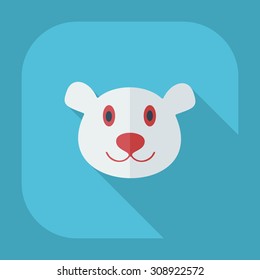 Flat modern design with shadow icons bear Canada