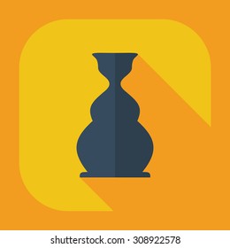 Flat modern design with shadow icons parts hookah