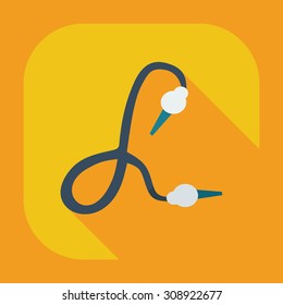 Flat modern design with shadow icons parts hookah