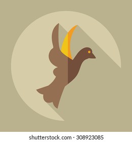 Flat modern design with shadow icons dove