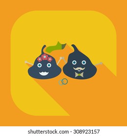 Flat modern design with shadow icons faeces