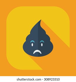 Flat modern design with shadow icons faeces