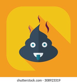 Flat modern design with shadow icons faeces