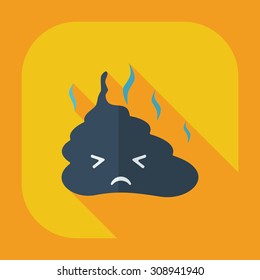 Flat modern design with shadow icons faeces