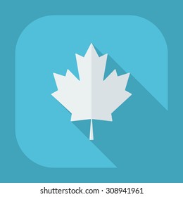 Flat modern design with shadow icons maple leaf 