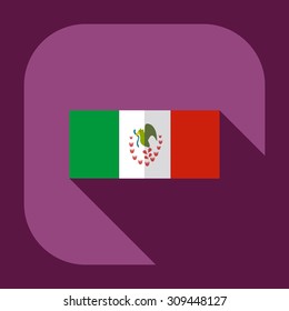 Flat modern design with shadow icons flag of Mexico