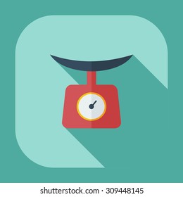 Flat modern design with shadow icons kitchen scales