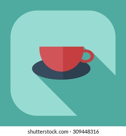 Flat modern design with shadow icons cup