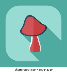 Flat modern design with shadow icons mushroom