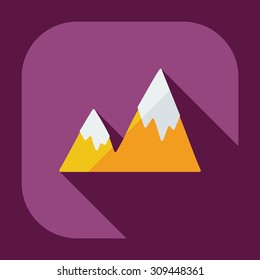 Flat modern design with shadow icons mountains