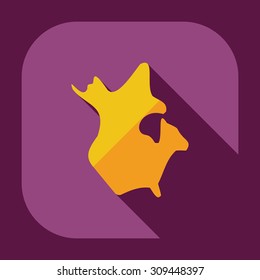 Flat modern design with shadow icons map of Canada