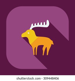 Flat modern design with shadow icons moose