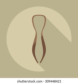 Flat modern design with shadow icons parts hookah