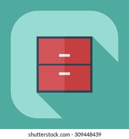 Flat modern design with shadow icons bedside table