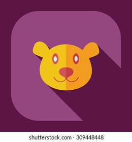 Flat modern design with shadow icons bear Canada