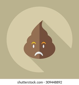 Flat modern design with shadow icons faeces