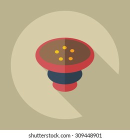 Flat modern design with shadow icons parts hookah
