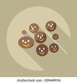 Flat modern design with shadow icons faeces